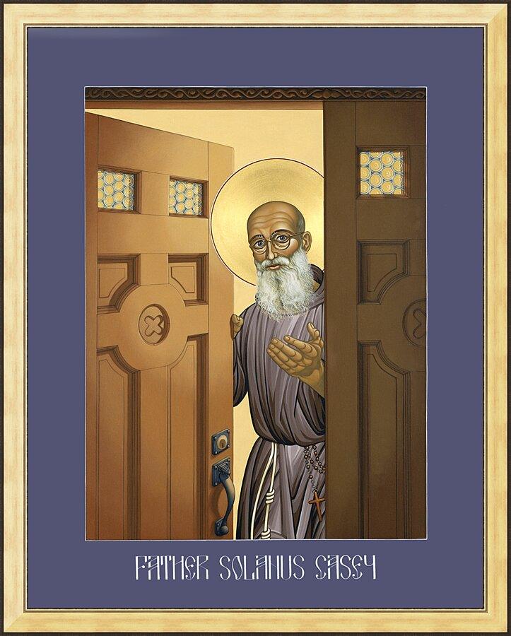 Wall Frame Gold - Bl. Solanus Casey by L. Williams