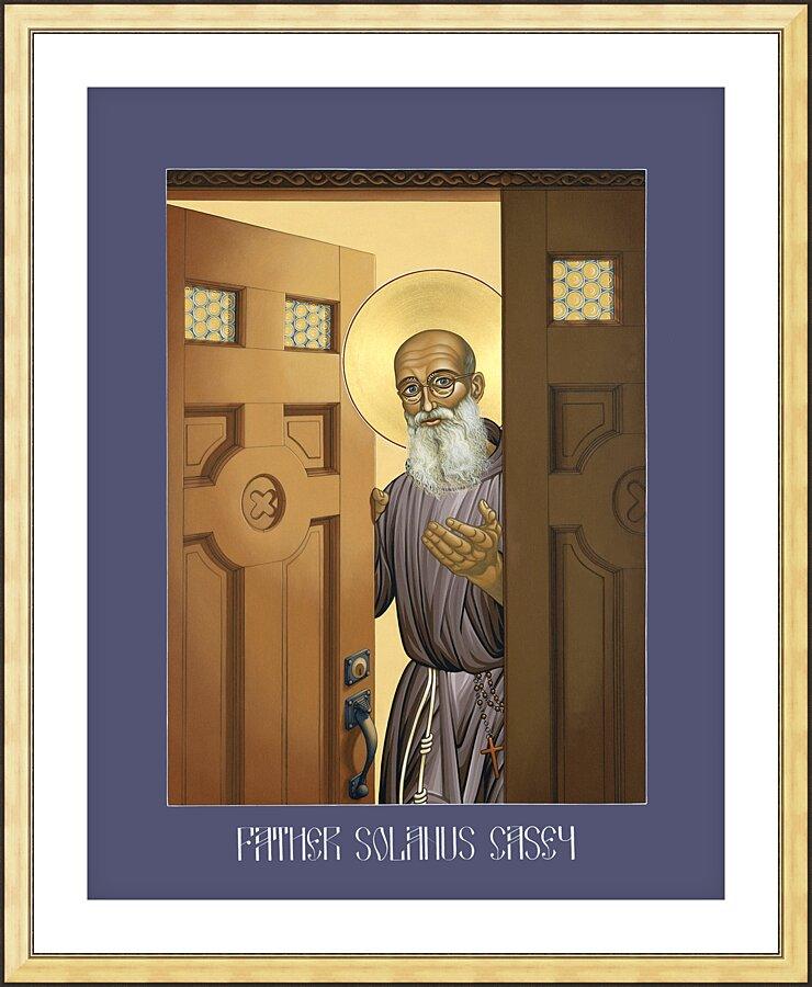 Wall Frame Gold, Matted - Bl. Solanus Casey by L. Williams