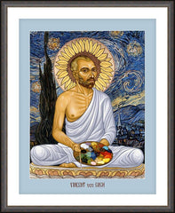 Wall Frame Espresso - Vincent van Gogh: Starry Night by L. Williams