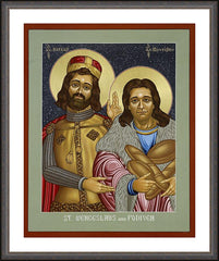 Wall Frame Espresso - St. Wenceslaus and Podiven, his assistant by L. Williams
