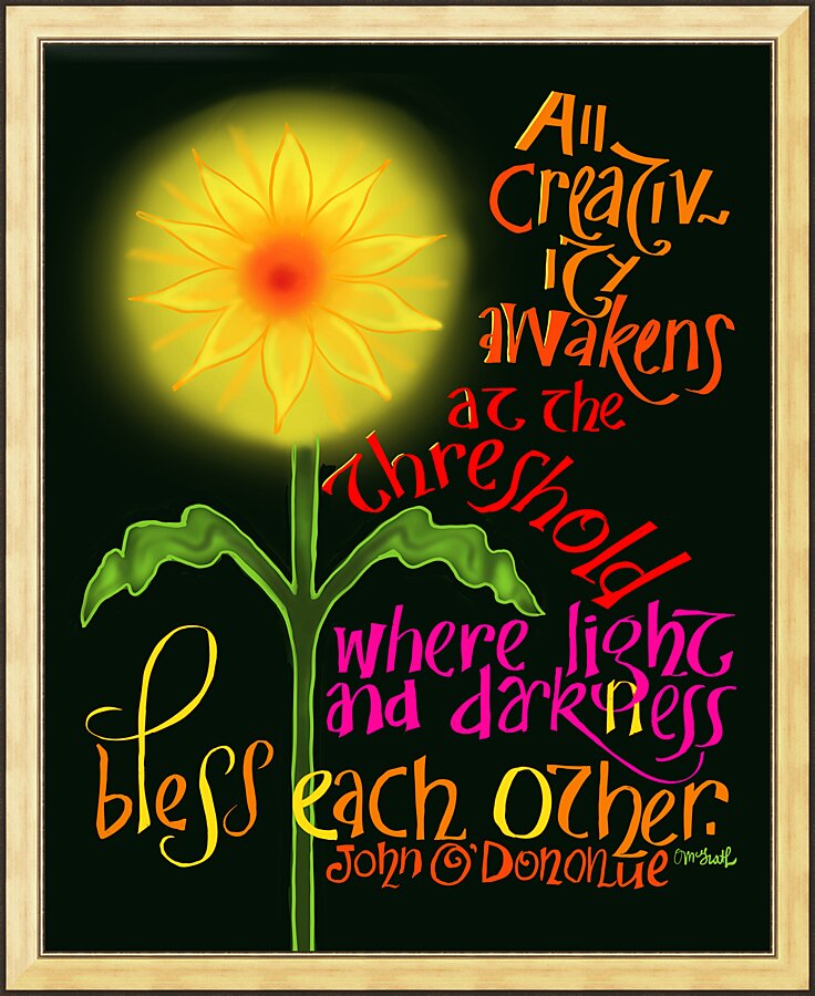 Wall Frame Gold - All Creativity Awakens by M. McGrath