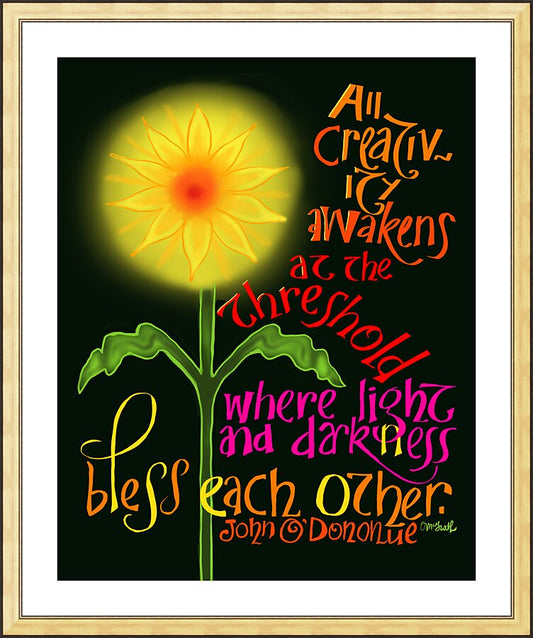 Wall Frame Gold, Matted - All Creativity Awakens by M. McGrath