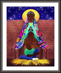 Wall Frame Espresso - Mary, Comfort of the Afflicted by M. McGrath