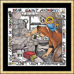 Wall Frame Gold - St. Anthony of Padua by M. McGrath
