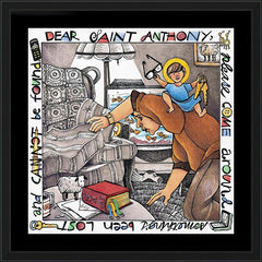 Wall Frame Black - St. Anthony of Padua by M. McGrath