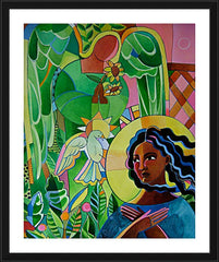 Wall Frame Black - Annunciation Quilt by M. McGrath