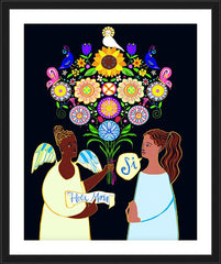 Wall Frame Black - Annunciation - Spanish by M. McGrath
