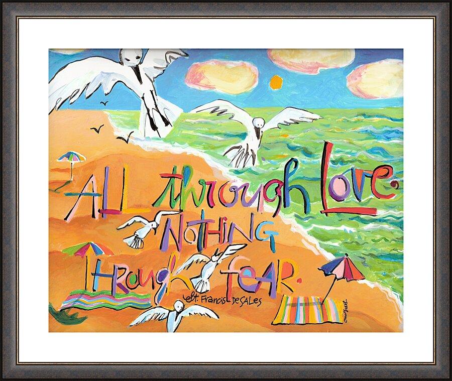 Wall Frame Espresso, Matted - All Through Love by Br. Mickey McGrath, OSFS - Trinity Stores