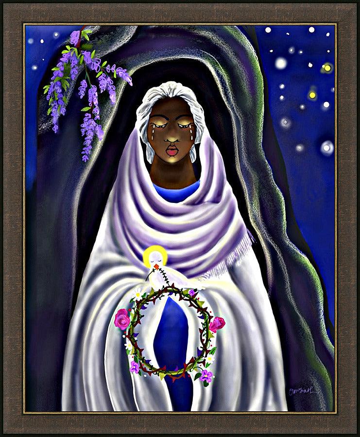 Wall Frame Espresso - Mother Mary at Tomb by Br. Mickey McGrath, OSFS - Trinity Stores