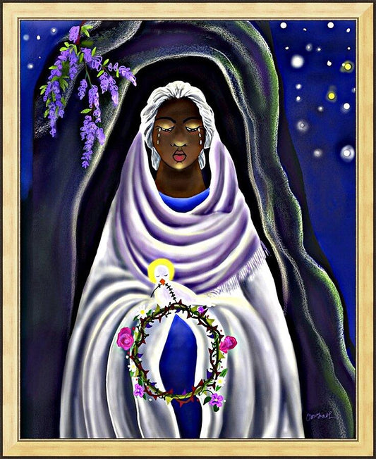 Wall Frame Gold - Mother Mary at Tomb by M. McGrath