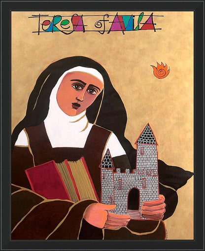 Wall Frame Black - St. Teresa of Avila by Br. Mickey McGrath, OSFS - Trinity Stores