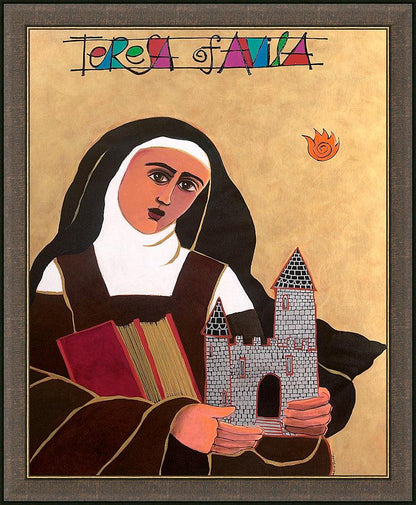 Wall Frame Espresso - St. Teresa of Avila by Br. Mickey McGrath, OSFS - Trinity Stores