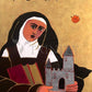 Wall Frame Black, Matted - St. Teresa of Avila by Br. Mickey McGrath, OSFS - Trinity Stores