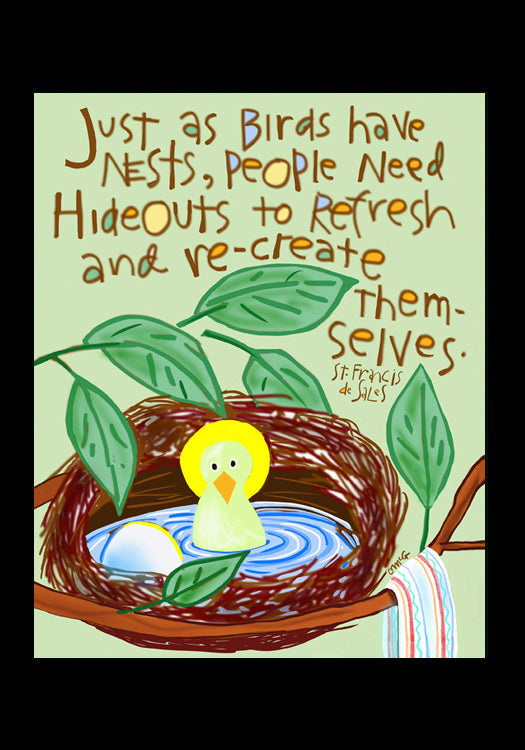 Just as Birds Have Nests - Holy Card