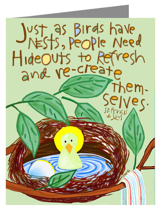 Just as Birds Have Nests - Custom Text Note Card 