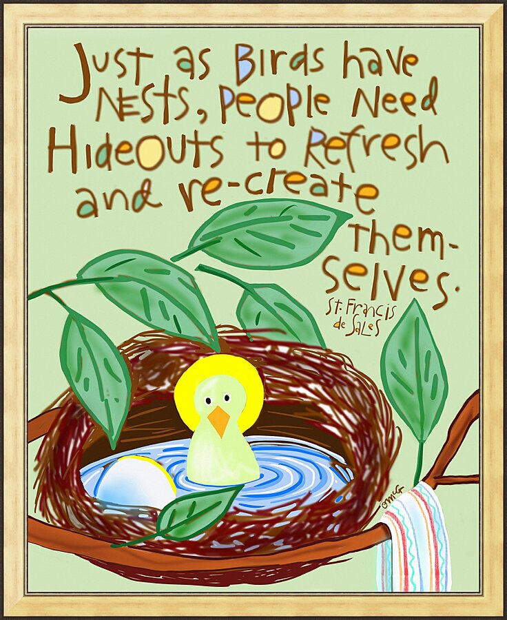 Wall Frame Gold - Just as Birds Have Nests by M. McGrath