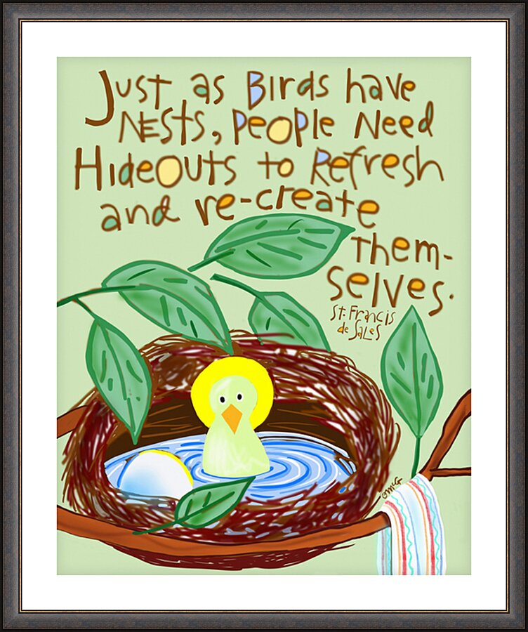 Wall Frame Espresso, Matted - Just as Birds Have Nests by M. McGrath