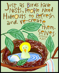 Wood Plaque - Just as Birds Have Nests by M. McGrath