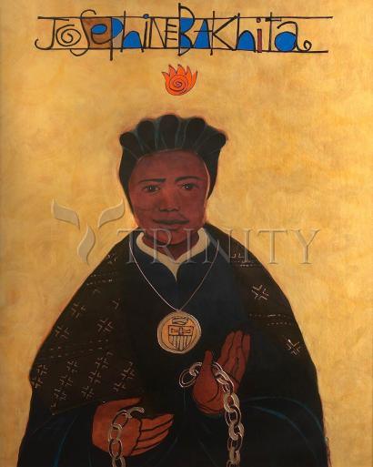 Wall Frame Black, Matted - St. Josephine Bakhita by Br. Mickey McGrath, OSFS - Trinity Stores