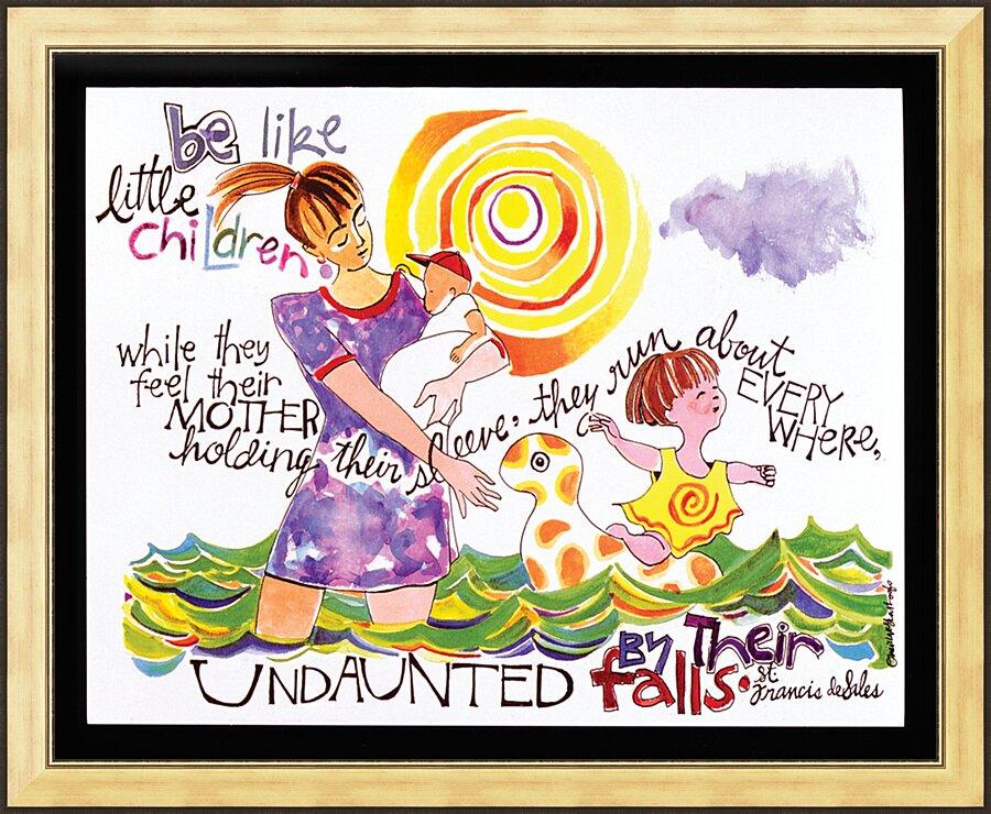 Wall Frame Gold - Be Like Little Children by Br. Mickey McGrath, OSFS - Trinity Stores