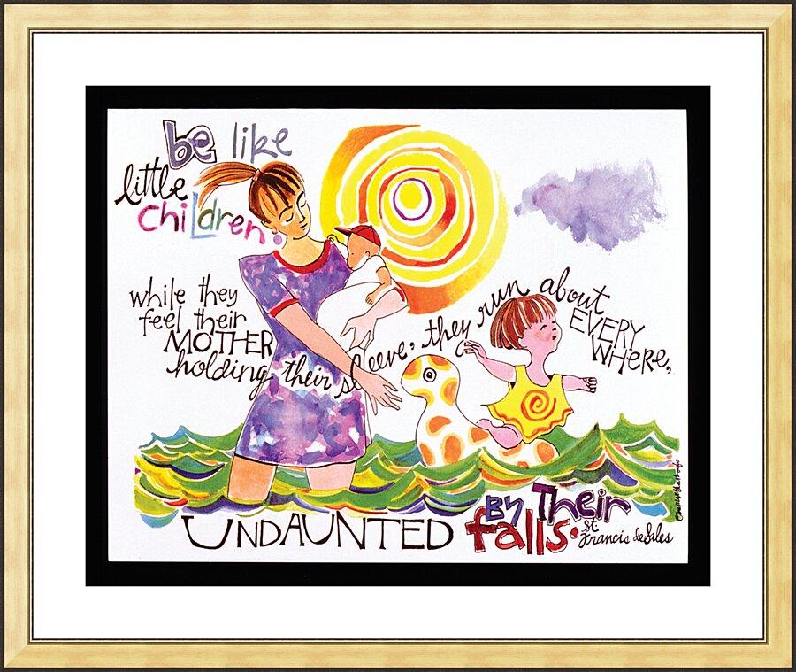 Wall Frame Gold - Be Like Little Children by Br. Mickey McGrath, OSFS - Trinity Stores