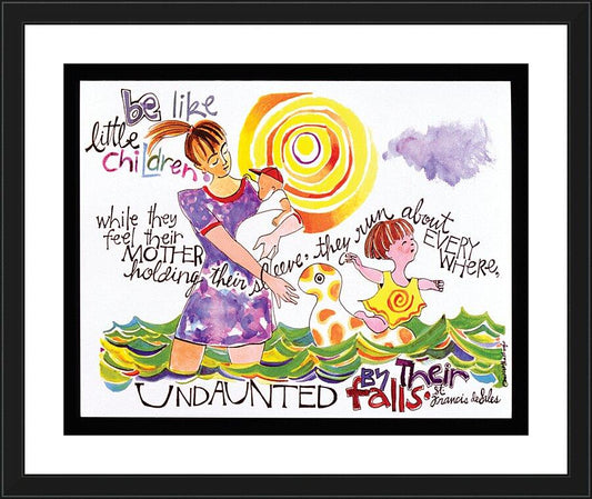 Wall Frame Black, Matted - Be Like Little Children by M. McGrath