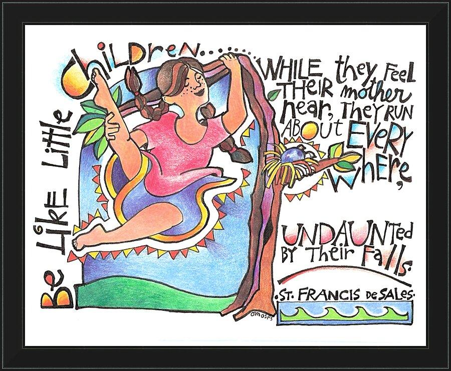 Wall Frame Black - Be Like Little Children 3 by Br. Mickey McGrath, OSFS - Trinity Stores