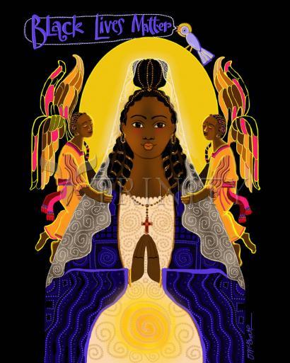 Wall Frame Black, Matted - Black Lives Matter Madonna by Br. Mickey McGrath, OSFS - Trinity Stores