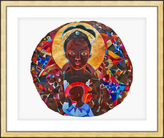 Wall Frame Gold - Black Madonna Mandala by M. McGrath
