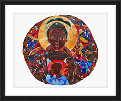 Wall Frame Black - Black Madonna Mandala by M. McGrath