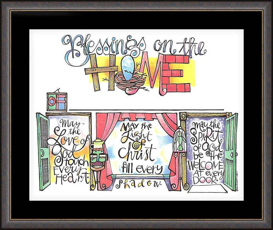 Wall Frame Espresso, Matted - Blessings on the Home by Br. Mickey McGrath, OSFS - Trinity Stores