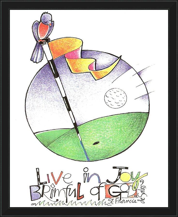 Wall Frame Black - Golfer: Brimful of Joy by Br. Mickey McGrath, OSFS - Trinity Stores