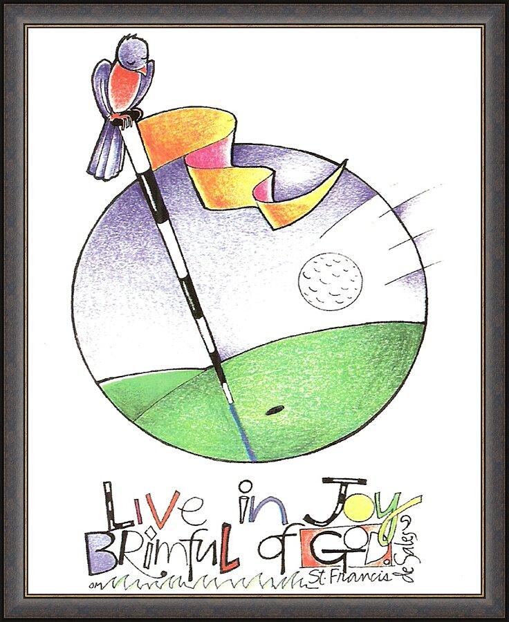 Wall Frame Espresso - Golfer: Brimful of Joy by Br. Mickey McGrath, OSFS - Trinity Stores
