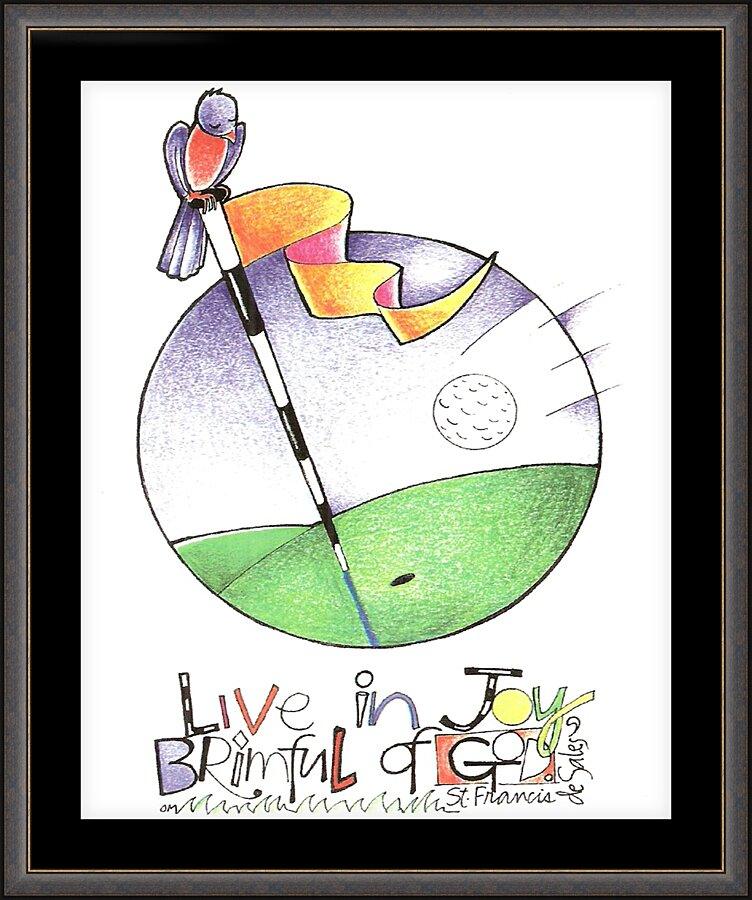 Wall Frame Espresso, Matted - Golfer: Brimful of Joy by Br. Mickey McGrath, OSFS - Trinity Stores