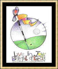 Wall Frame Gold - Golfer: Brimful of Joy by M. McGrath