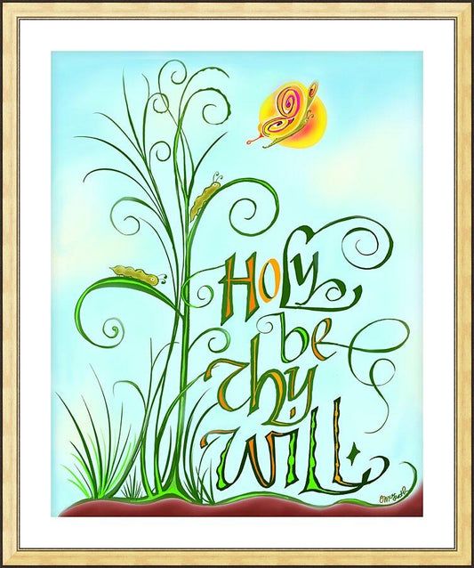 Wall Frame Gold, Matted - Holy Be Thy Will by M. McGrath