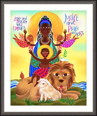 Wall Frame Espresso - Love and Beauty Will Embrace by M. McGrath