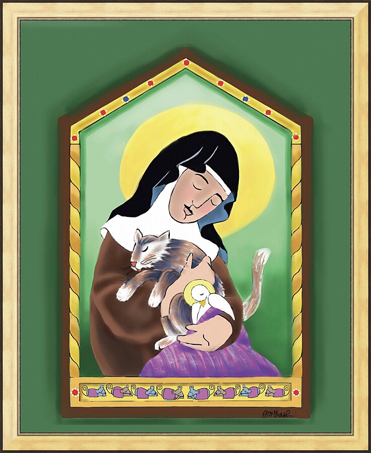 Wall Frame Gold - St. Clare by M. McGrath