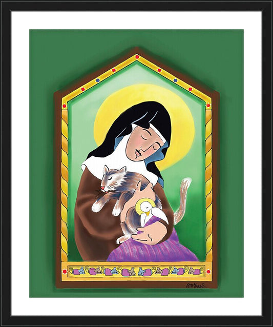 Wall Frame Black, Matted - St. Clare by M. McGrath