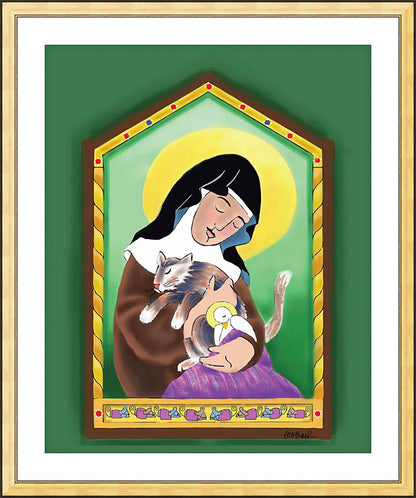 Wall Frame Gold, Matted - St. Clare by M. McGrath