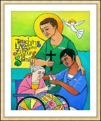 Wall Frame Gold - St. Camillus by M. McGrath