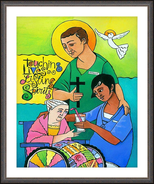 Wall Frame Espresso, Matted - St. Camillus by M. McGrath