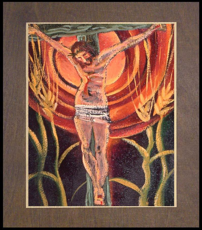 Crucifixion - Wood Plaque Premium by Br. Mickey McGrath, OSFS - Trinity Stores