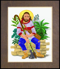 Wood Plaque Premium - Christ at the Kitchen Door by M. McGrath
