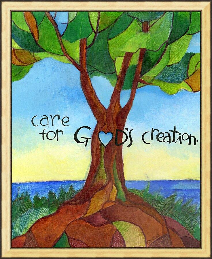 Wall Frame Gold - Care For God's Creation by M. McGrath