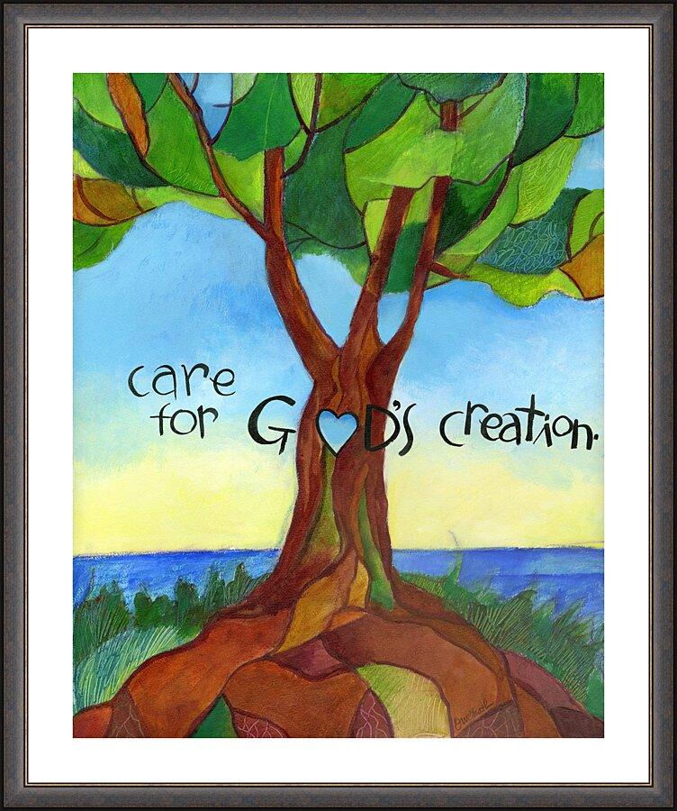 Wall Frame Espresso, Matted - Care For God's Creation by Br. Mickey McGrath, OSFS - Trinity Stores