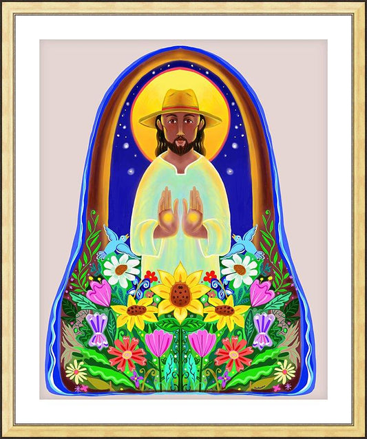 Wall Frame Gold, Matted - Christ the Gardener by M. McGrath
