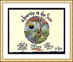 Wall Frame Gold - Charity is the Sun by M. McGrath
