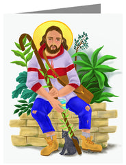 Custom Text Note Card - Christ at the Kitchen Door by M. McGrath