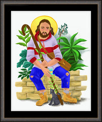 Wall Frame Espresso - Christ at the Kitchen Door by M. McGrath